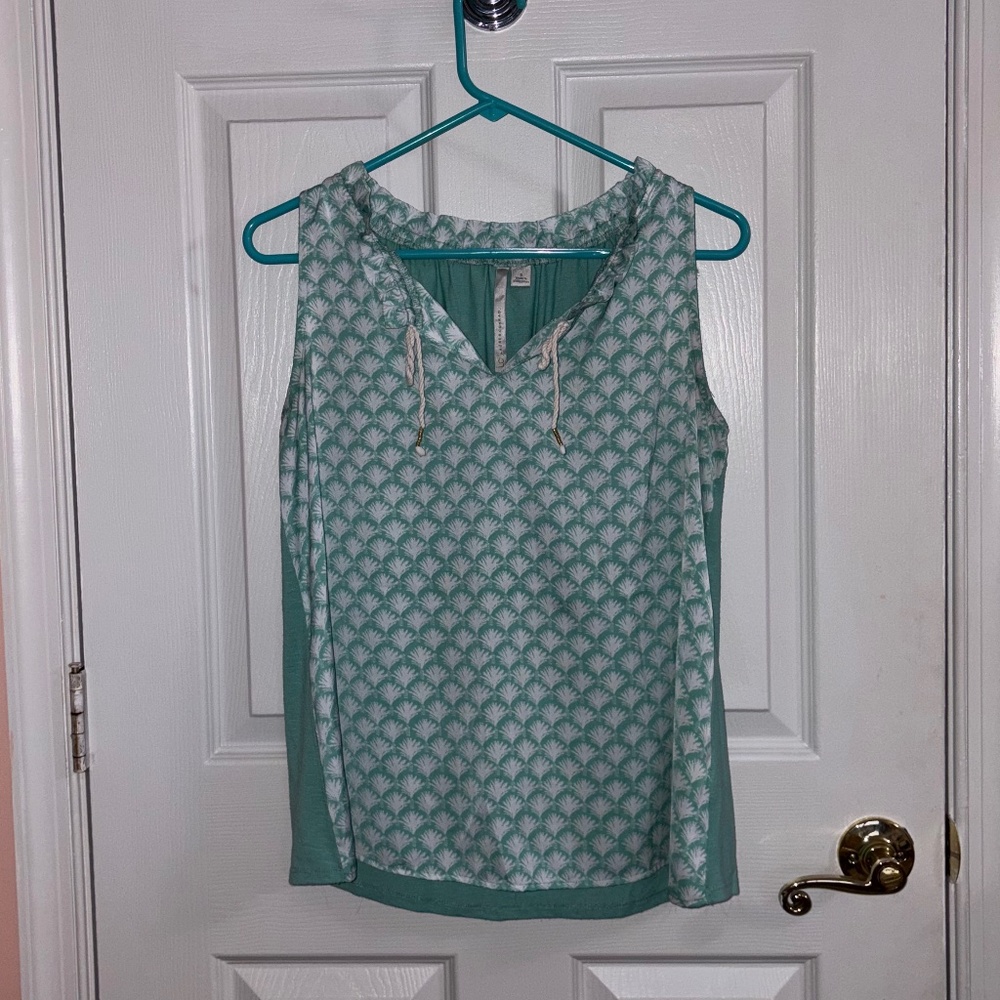 🌿 LC Lauren Conrad Palm Print Sleeveless Top | Size S